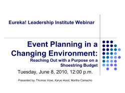 Event Planning in a Changing Environment: Eureka! Leadership Institute Webinar