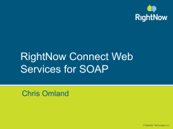 RightNow Connect Web Services for SOAP Chris Omland © RightNow Technologies, Inc.
