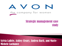 Strategic management case study Sylvia LaBrie, Ashley Cleary, Andrea Baril, and Marie-
