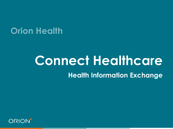 Connect Healthcare Orion Health Health Information Exchange