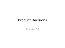 Product Decisions Chapter 10