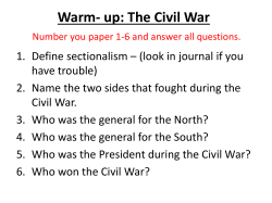 Warm- up: The Civil War
