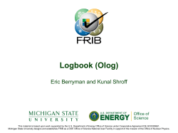 Logbook (Olog) Eric Berryman and Kunal Shroff