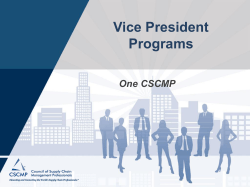 Vice President Programs One CSCMP