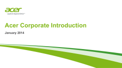 Acer Corporate Introduction January 2014