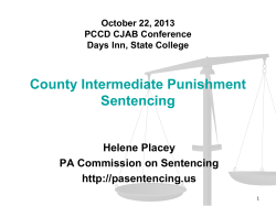 County Intermediate Punishment Sentencing Helene Placey PA Commission on Sentencing