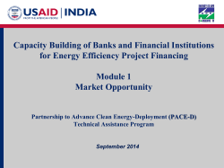 Capacity Building of Banks and Financial Institutions Module 1 Market Opportunity