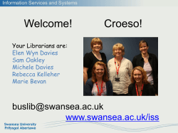 Welcome! Croeso!  www.swansea.ac.uk/iss