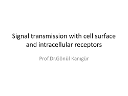 Signal transmission with cell surface and intracellular receptors Prof.Dr.Gönül Kanıgür