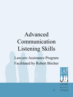 Advanced Communication Listening Skills Lawyers Assistance Program