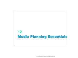 Media Planning Essentials 12 ©2012 Cengage Learning. All Rights Reserved.