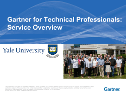 Gartner for Technical Professionals: Service Overview
