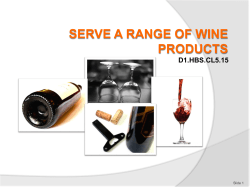 SERVE A RANGE OF WINE PRODUCTS D1.HBS.CL5.15 Slide 1