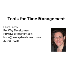Tools for Time Management Laura Jacob Pro Way Development Prowaydevelopment.com