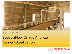 SpectraFlow Online Analyzer Cement Application Christian Potocan 2013-11-28