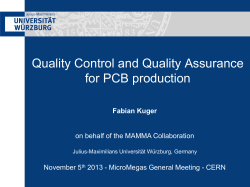 Quality Control and Quality Assurance for PCB production Fabian Kuger