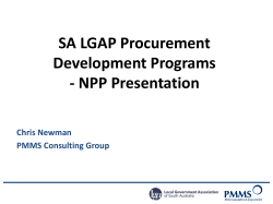 SA LGAP Procurement Development Programs - NPP Presentation Driving Change