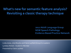 What's new for semantic feature analysis? Revisiting a classic therapy technique