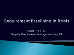 RMsis – v 1.4.1 Simplify Requirement Management for JIRA
