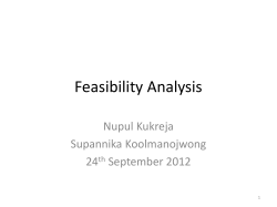 Feasibility Analysis Nupul Kukreja Supannika Koolmanojwong 24