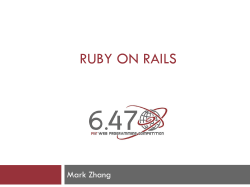 RUBY ON RAILS Mark Zhang