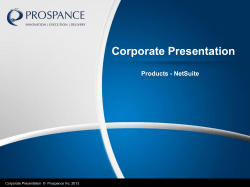 Corporate Presentation Products - NetSuite