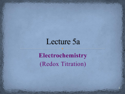 Electrochemistry (Redox Titration) 1