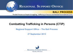 Combatting Trafficking in Persons (CTiP) – The Bali Process Regional Support Office
