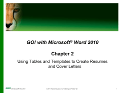 GO! with Microsoft Word 2010 Chapter 2