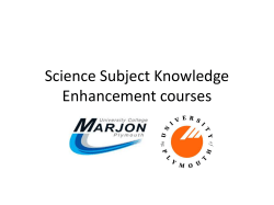 Science Subject Knowledge Enhancement courses