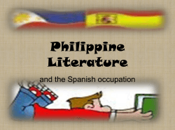 Philippine Literature and the Spanish occupation
