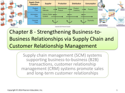 Chapter 8 - Strengthening Business-to- Business Relationships via Supply Chain and