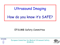 Ultrasound Imaging How do you know it’s SAFE? EFSUMB Safety Committee