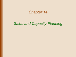 Chapter 14 Sales and Capacity Planning