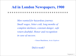 Ad in London Newspapers, 1900