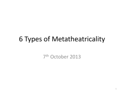 6 Types of Metatheatricality 7 October 2013 th