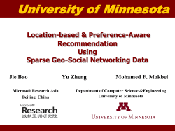University of Minnesota Location-based &amp; Preference-Aware Recommendation Using
