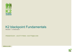 K2 blackpoint Fundamentals Module 1: Understand – PRESENTED BY: