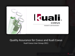 Quality Assurance for Coeus and Kuali Coeus research administration