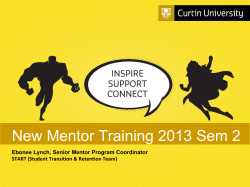 New Mentor Training 2013 Sem 2