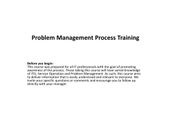 Problem Management Process Training