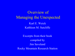 Overview of Managing the Unexpected