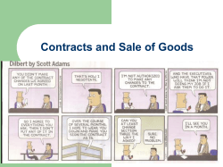 Contracts and Sale of Goods