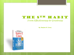 THE 8 HABIT TH From Effectiveness to Greatness