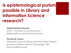 Is epistemological purism possible in Library and Information Science research?