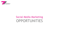OPPORTUNITIES Social Media Marketing