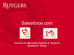 Salesforce.com Connect for Microsoft Outlook &amp; “Email to ” Setup Saesforce