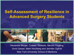 Self-Assessment of Resilience in Advanced Surgery Students