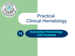 Practical Clinical Hematology Automated Hematology Cell Counters