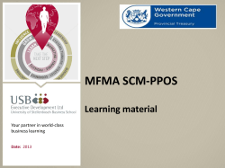 MFMA SCM-PPOS Learning material Your partner in world-class business learning